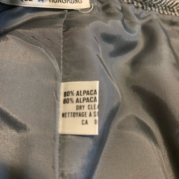 Vintage PORTS INTERNATIONAL 80% Alpaca Wool Herringbone Midi A-Line Skirt 12 - Picture 6 of 9